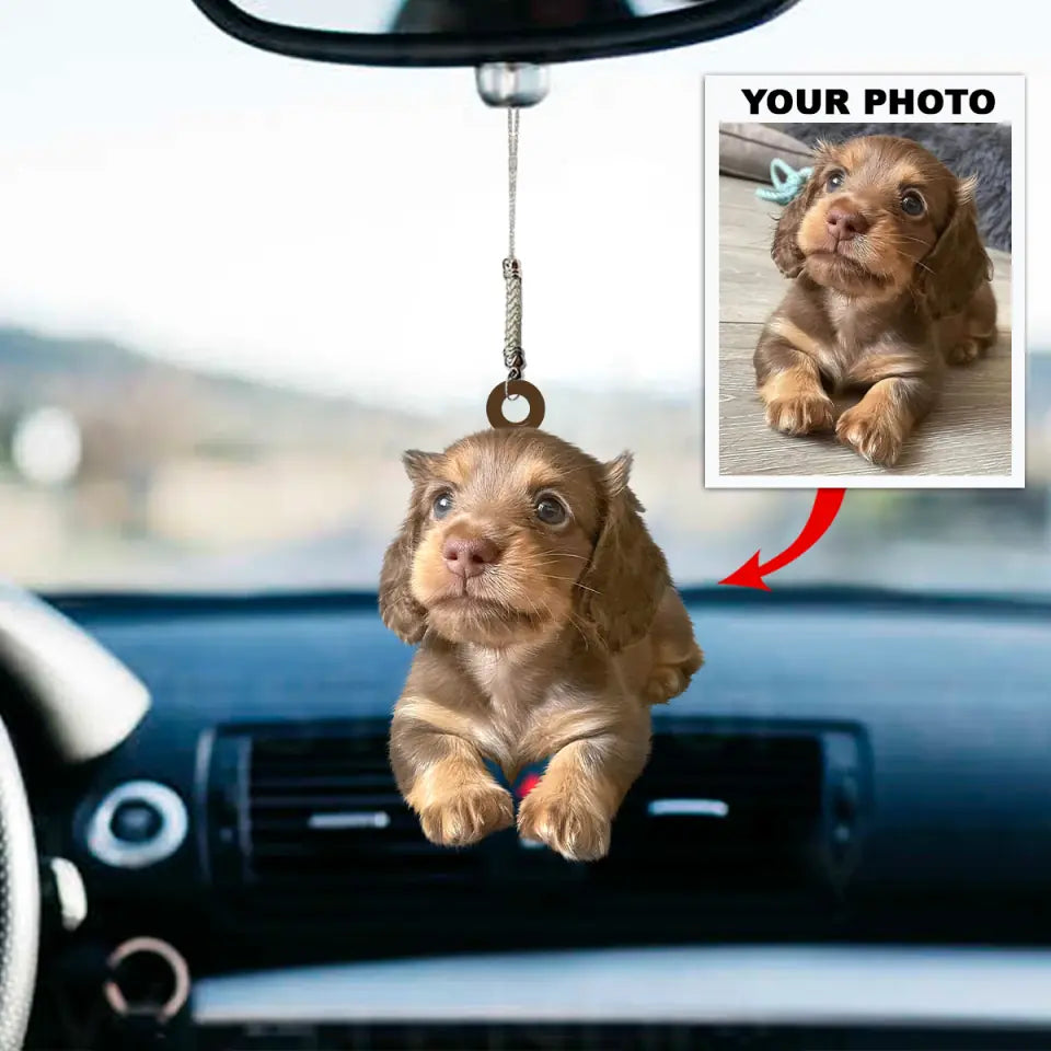 Personalized Car Hanging Ornament - Gift For Dog Lover - Custom Your Photo Car Hanging ARND037 AGCTD008