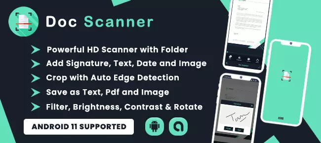 Doc and Card Scanner with signature – Android 11 Supported